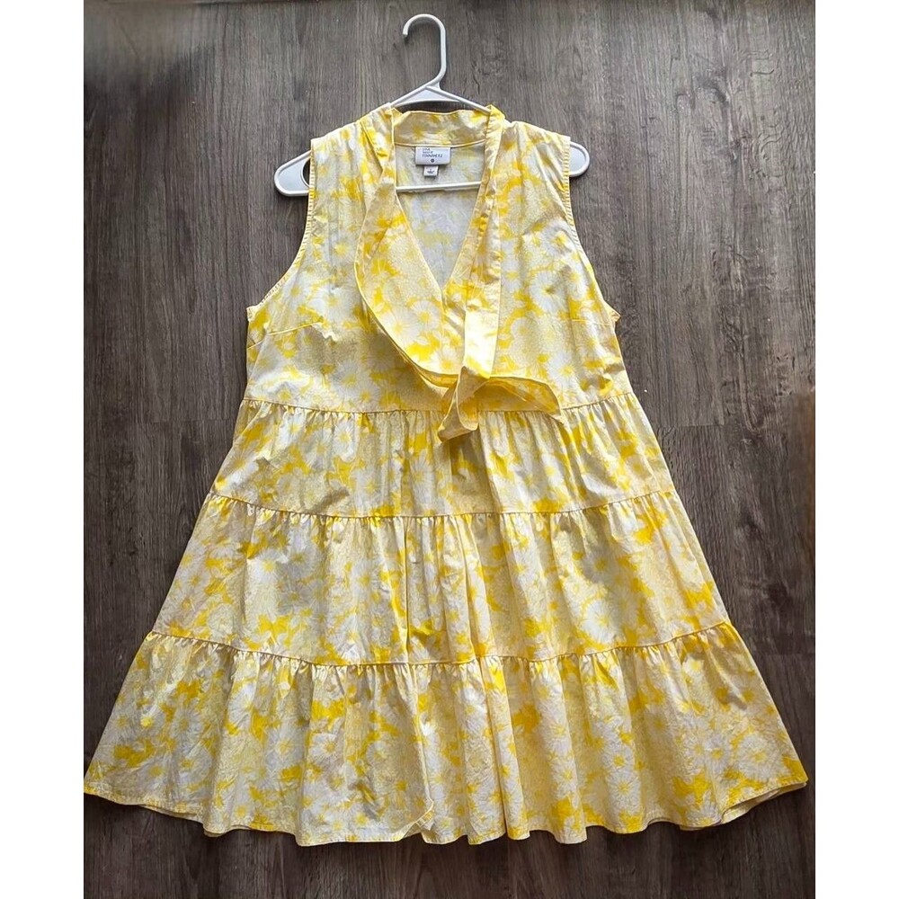 NWT Lisa Marie Fernandez Target sleeveless dress Yellow & white floral Tiered L